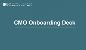 CMO Onboarding Presentation Deck