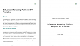 Influencer Marketing Service Provider Rfp Template Demand