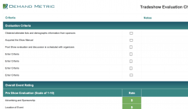 Post Conference Survey Demand Metric - premium tradeshow evaluation checklist